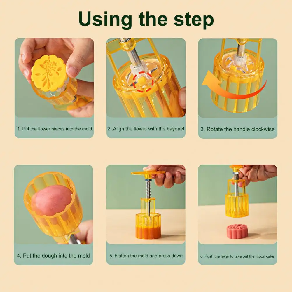 

Practical Mooncake Maker Non-stick Chinese Style Fondant Pastry Moon Cake Mould Moon Cake Mould Cake Press Mold 1 Set