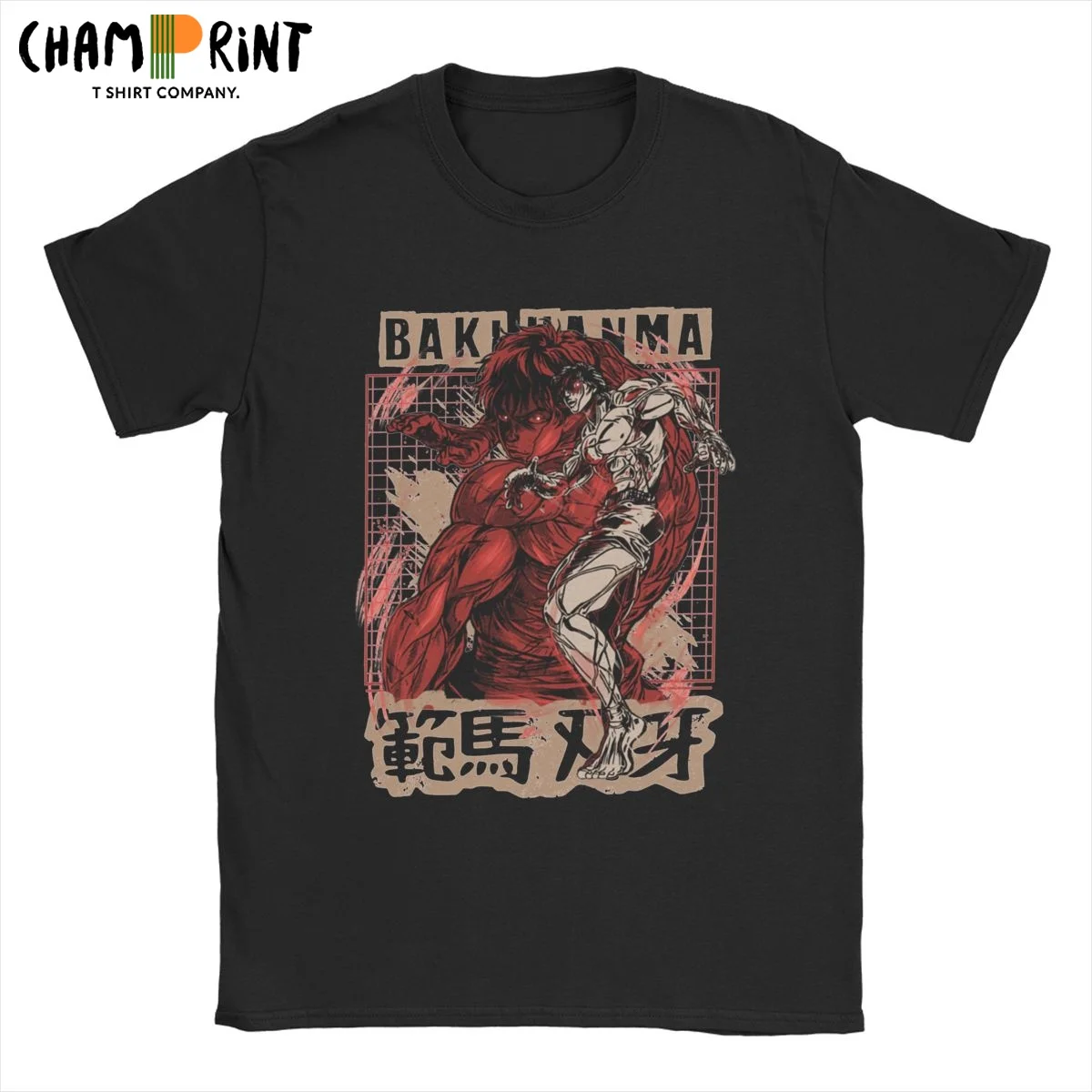 

Baki Hanma Yujiro Anime T Shirts for Men Cotton Funny T-Shirt Round Neck Tees Short Sleeve Clothes Graphic Printed