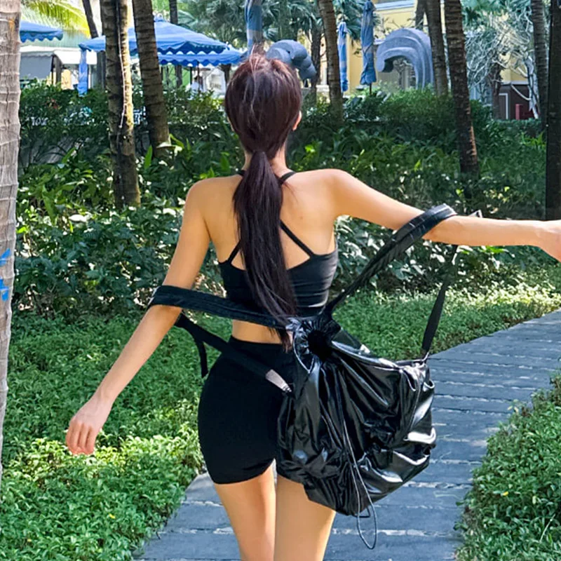 Новинка 2024 спортивный Стильный Купальник Ins Dongdaemun женские раздельные шорты с