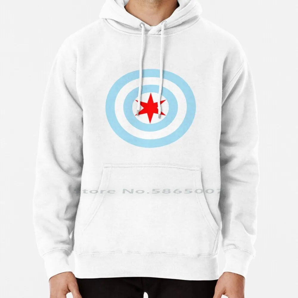

Captain Chicago Hoodie Sweater 6xl Cotton Superheroes Chicago Shield Minimalist Women Teenage Big Size Pullover Sweater 4xl 5xl