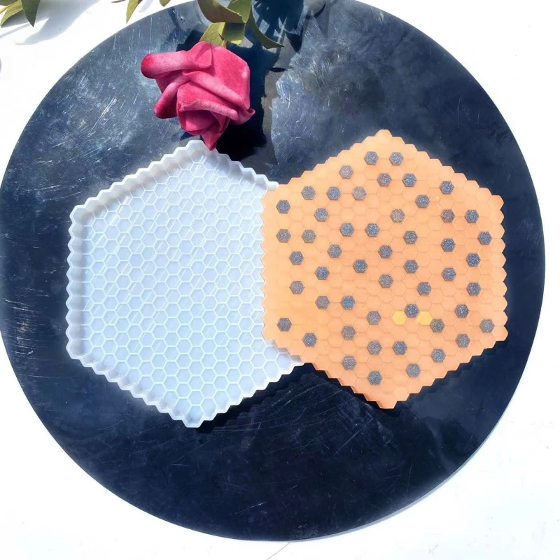 

Resin Coaster Molds Silicone Mat Mould for DIY Art Craft Honeycomb Rhombus Shaped Epoxy Resin Casting Mold Home Decor