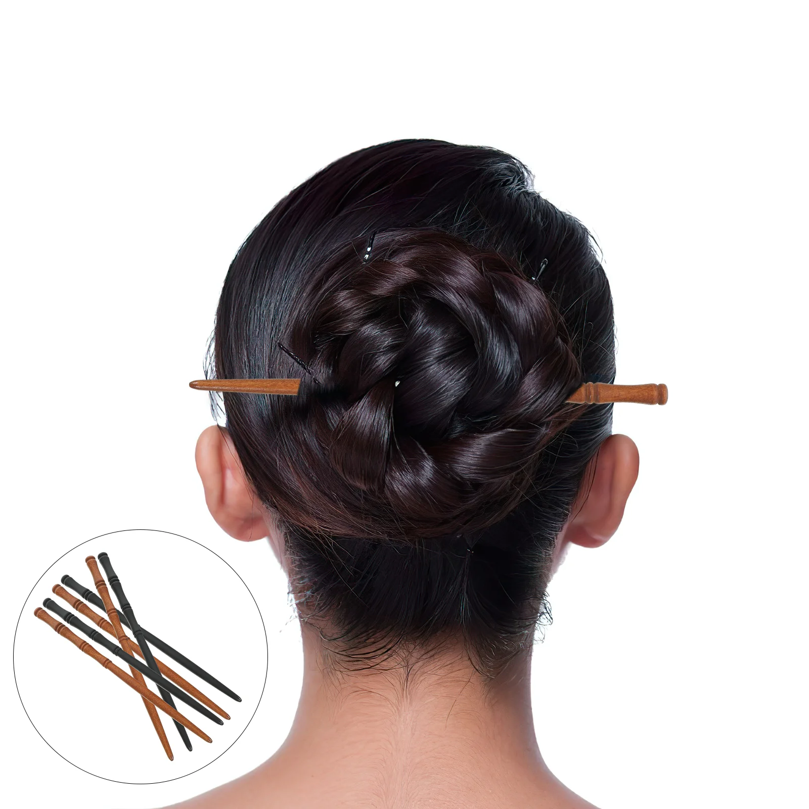 

6pcs Wooden Hair Sticks Bamboo Shape Hair Pin Chinese Hair Chopsticks Decorative Hair Sticks