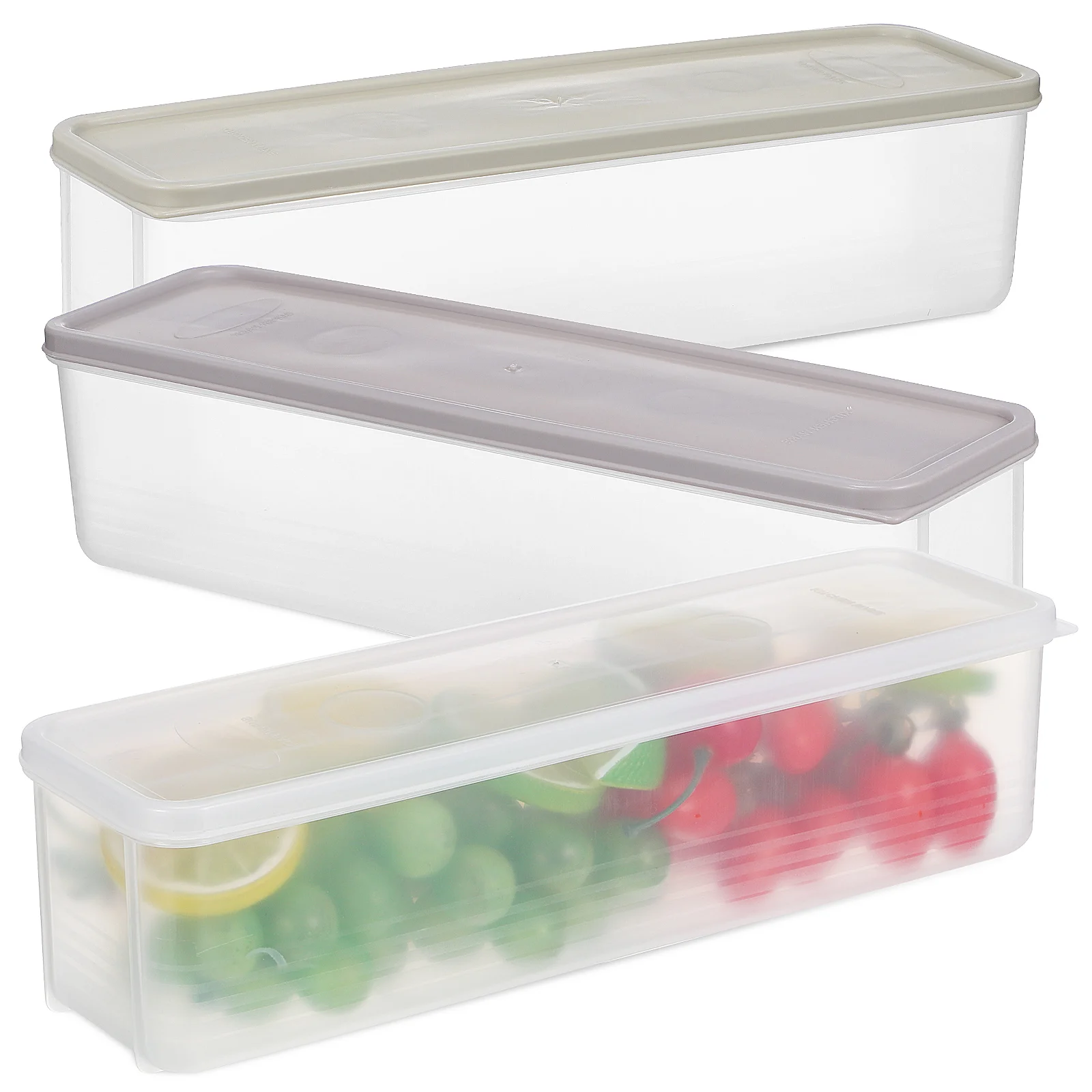 

3 Pcs Food Container For Fridge Refrigerator Organizer Bins Plastic Containers Fruit Storage Vegetable