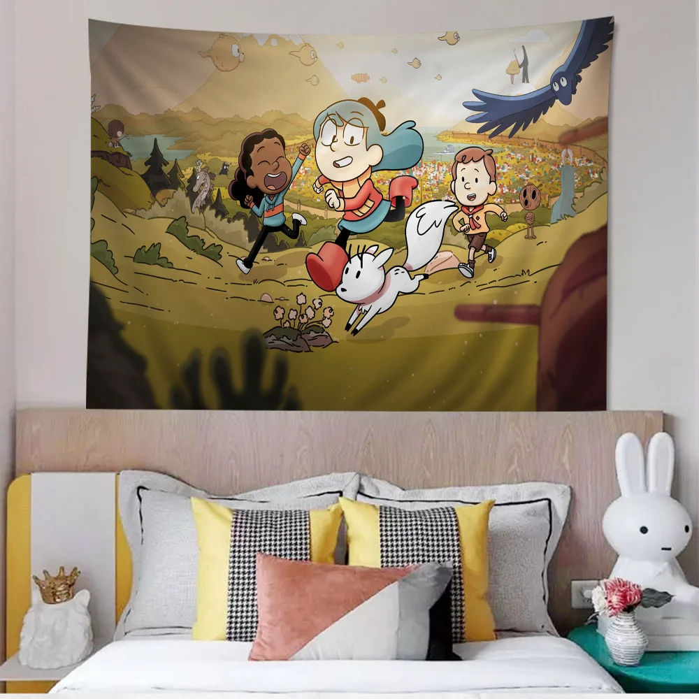 H-Hilda Мультфильм Девушка Богемный Гобелен С Мандалой Настенный Полиэстер Хлопок