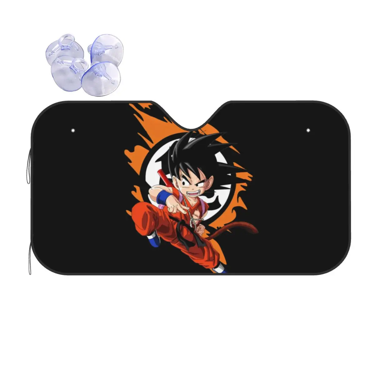 Kid Goku Jump Kick Dragon Ball Z логотип полиэстер солнцезащитный козырек ветровое стекло 76x140