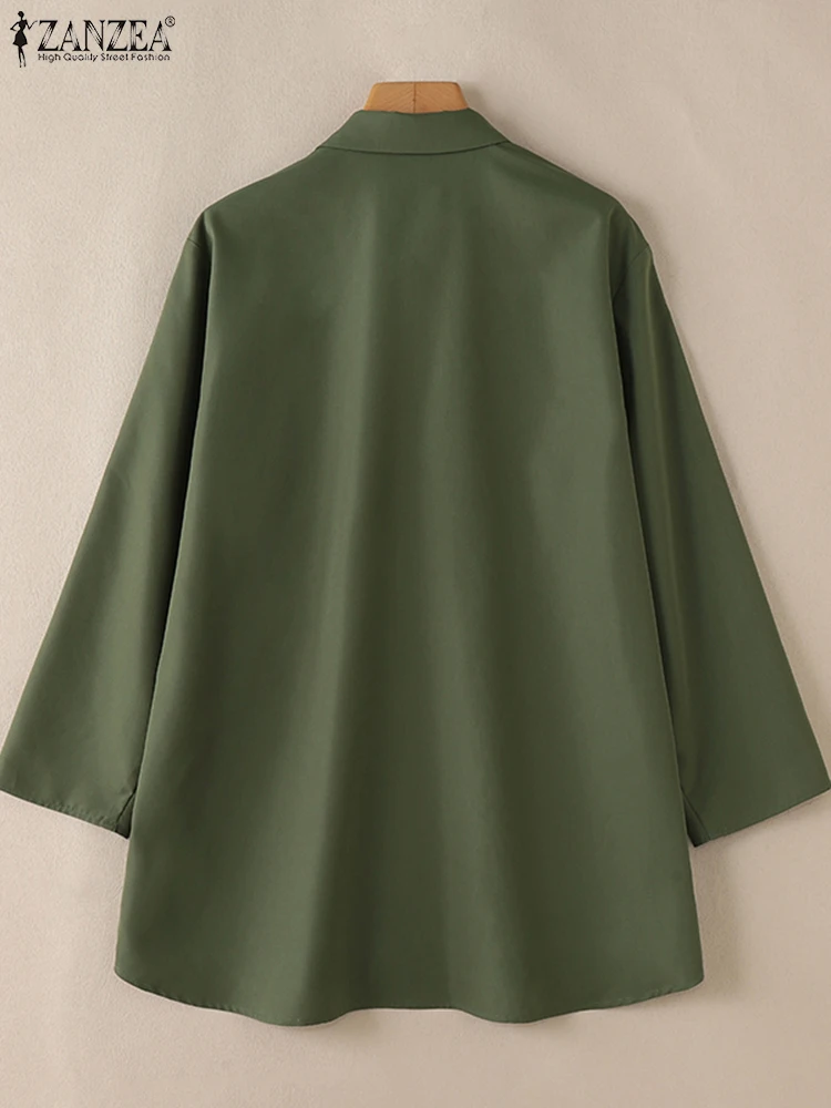 ZANZEA женская осенняя блузка с длинным рукавом мусульманская Турция Абая длинные