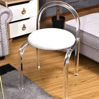 Crystal Transparent Acrylic Chair 6Colors Makeup Stool Furniture Casual Design Backrest Dining Chair Ins Living Room Single Sofa