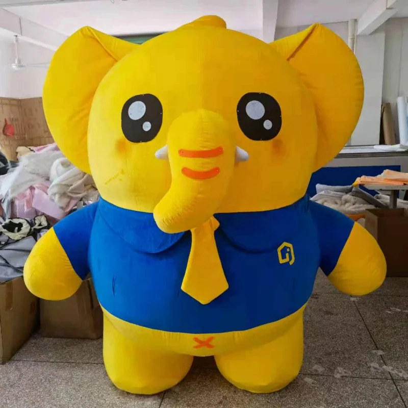 

Yellow African Elephant Mascot Cosplay Costume Cartoon Doll Animation Bear Clothing Suit Adult Birthday Party HIGH QUALITY