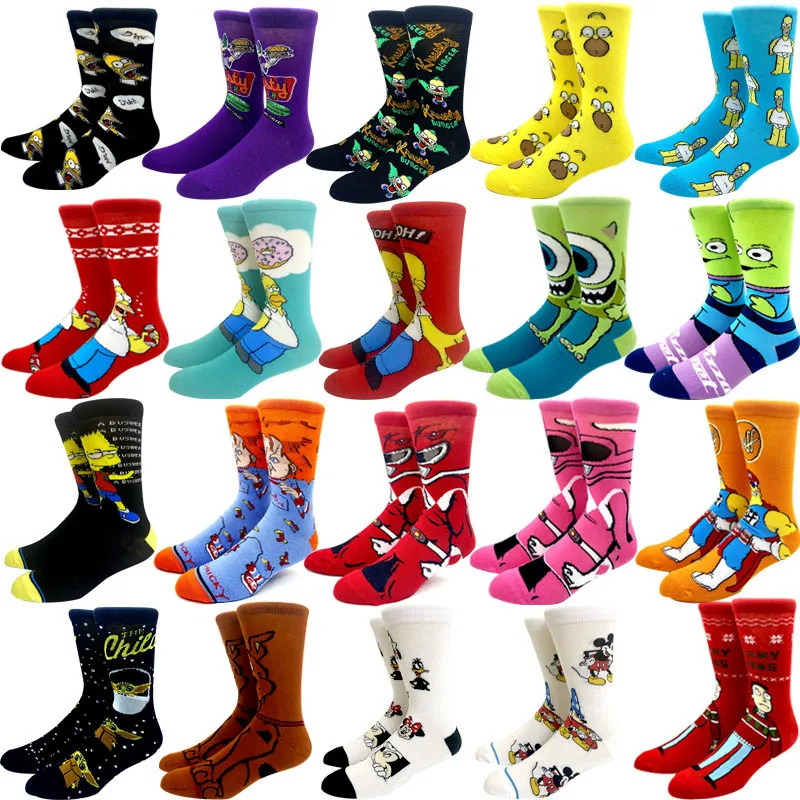 Men‘s Knee-high Cosplay Calf Sock Adult Personality Hip Hop Christmas Socks