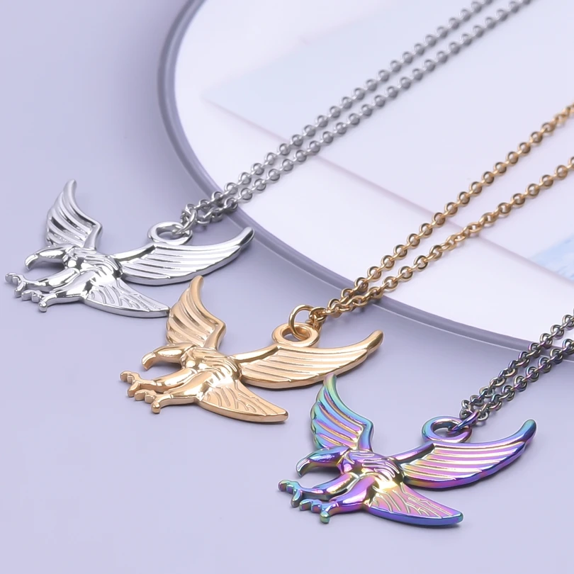 

One Piece Gothic Charm Eagle Pendant Stainless Steel Charms Chains Choker Necklace For Men Jewelry Party Gift collar hombre