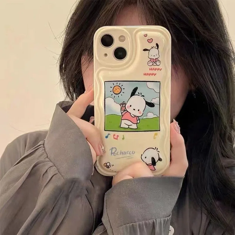 

Sanrio Pochacco Phone Case for Iphone 11 12 13 Pro Max Kawaii Girls Silicone Anti-fall All-inclusive Soft Case for Mobile Phone