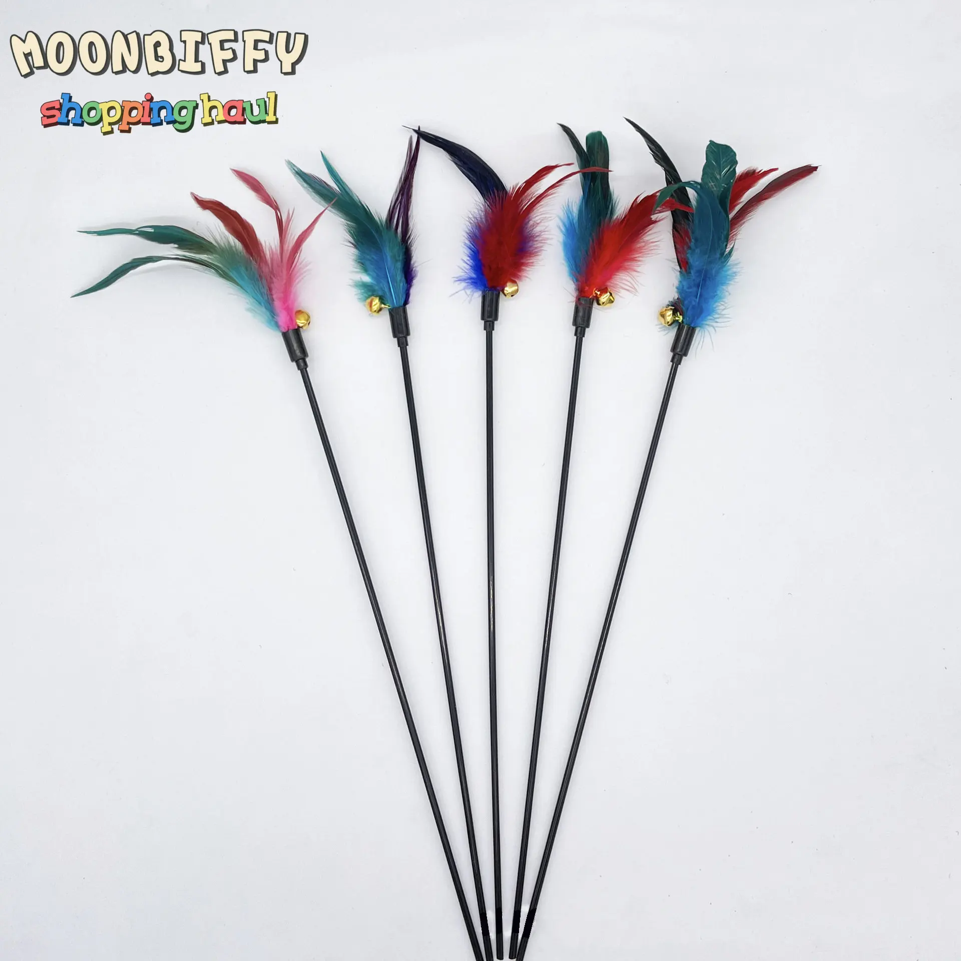 

Игрушка-перо для кошек случайного цвета, палочка для кошек с колокольчиком, игрушка для домашних животных, Интерактивная игрушка для кошек, ...