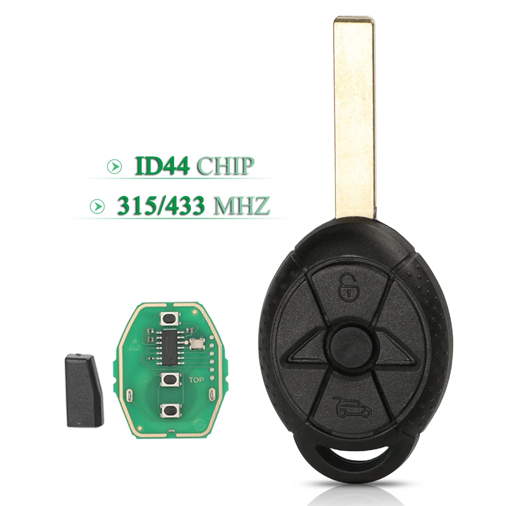 

Дистанционный Ключ Jingyuqin С 2 Кнопками Для Старых Моделей BMW Mini Cooper S R50 R53, 315/433 МГц, Чип ID44