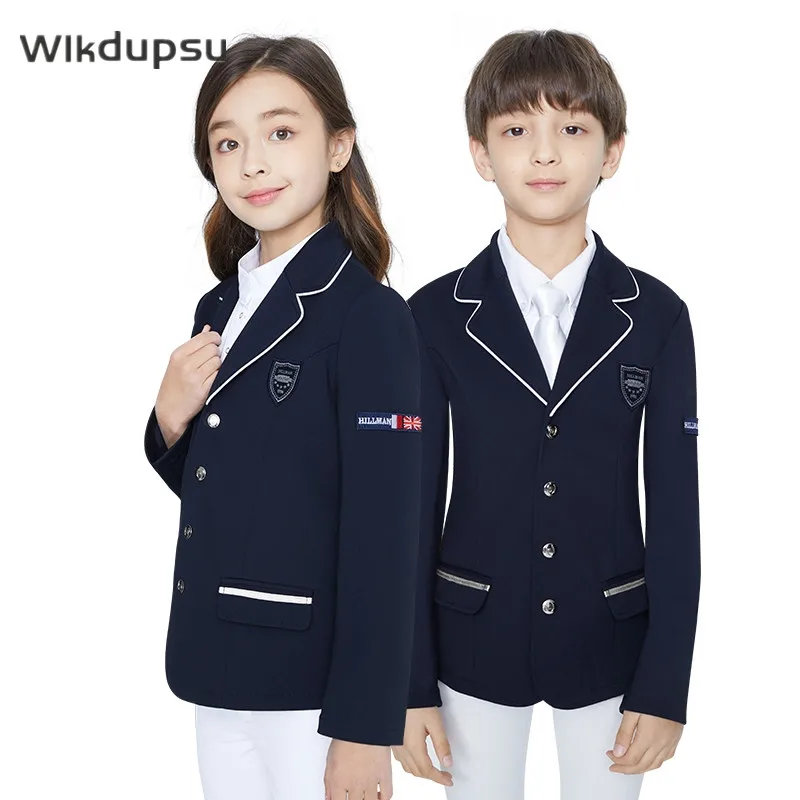 Horse Riding Jacket For Kids Clothes Children Professional Coat Blazer Top Boys Girls Teen Horseback Rider Equestrian Equipments