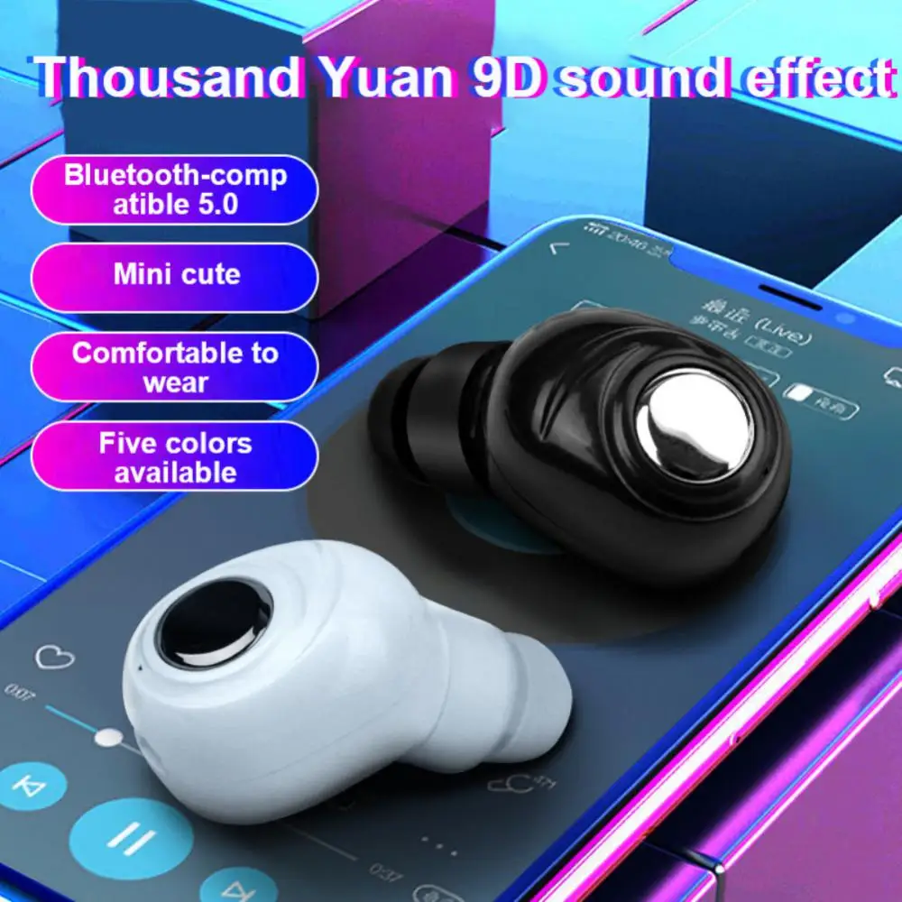 

Mini Sport Headset High Fidelity Sound Bluetooth-compatible Earphones Handsfree With Mic Wireless Earbuds Tws Headphone Stereo