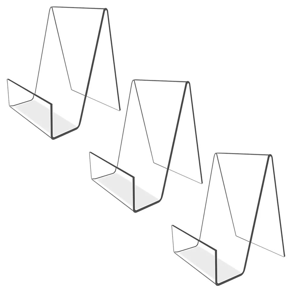

3pcs Acrylic Stand Multi-functional Book Holder Desktop Magazine Stand Notebooks Holder