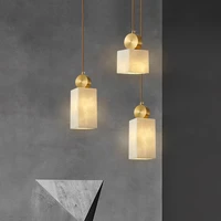 imitation marble pendant lamp home decor dining table hanging light golden luxury hotel bedside chandelier