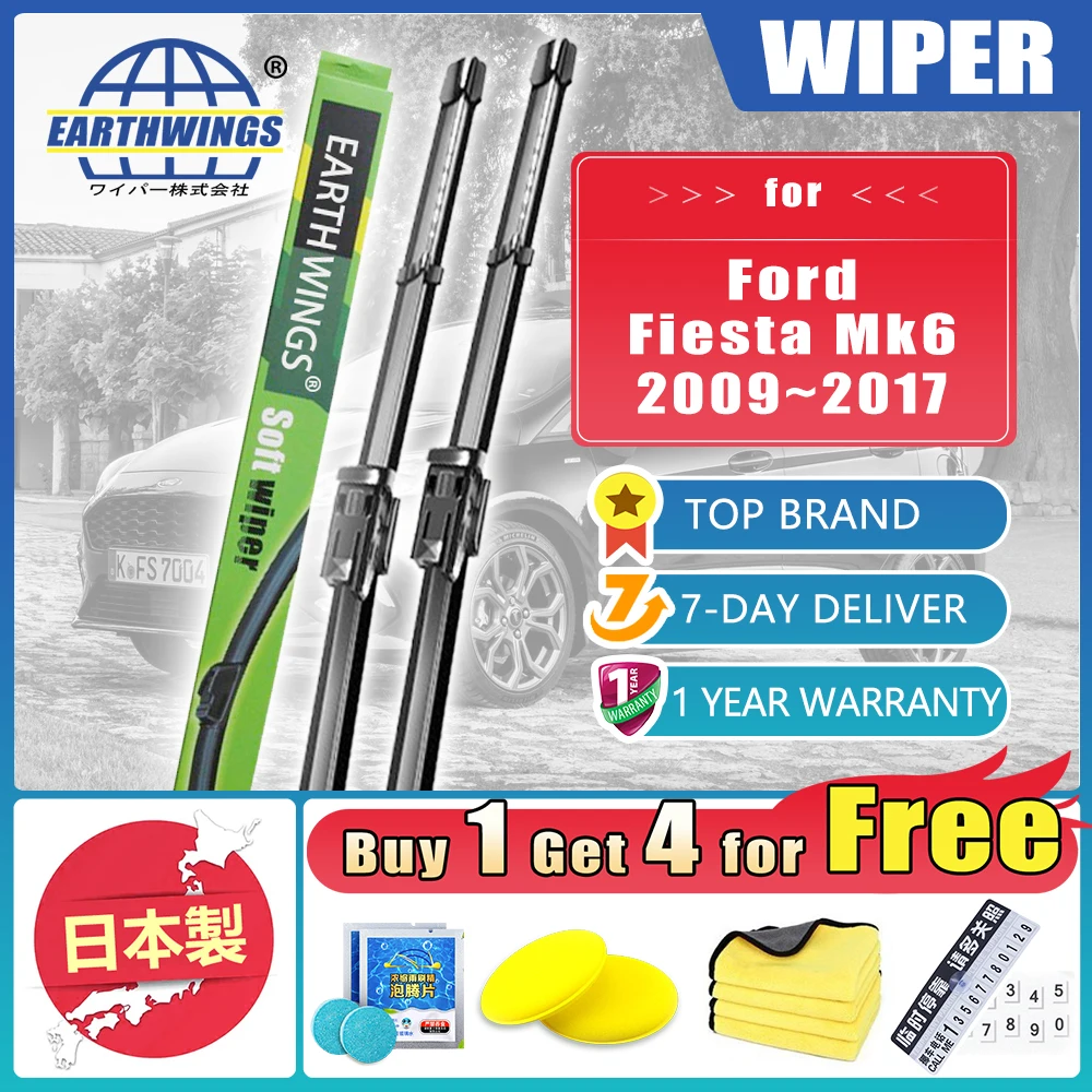 

For Ford Fiesta MK6 2009 2010 2011 2012 2013 2014 2015 2016 2017 Polestar Front Wiper Blades Brush Windshield Car Accessories
