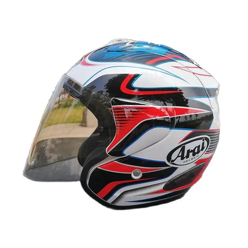 Мотоциклетный полушлем синего цвета регулируемый размер защита унисекс с