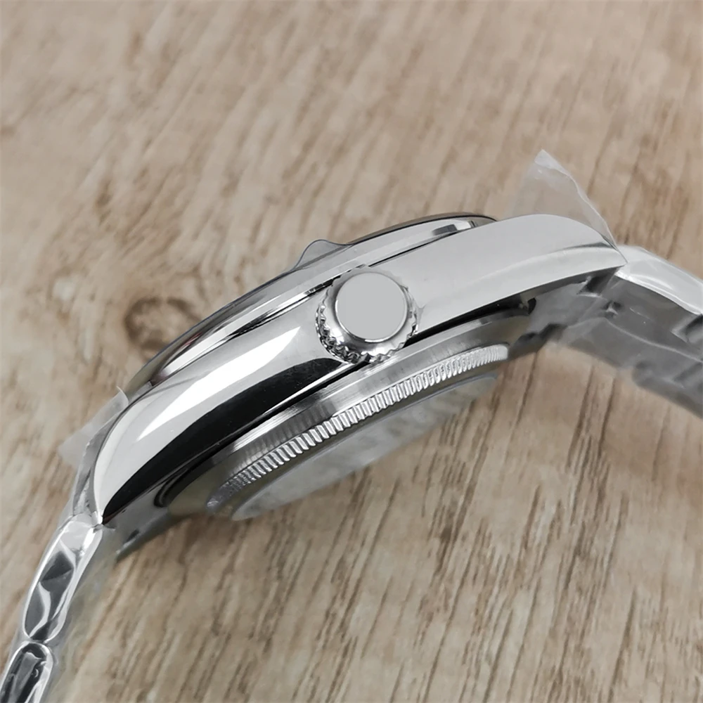 39mm Oyster Perpetual Watch Case Stainless Steel Case Strap Set for NH35 NH36/4R/7S Movement Sapphire Mirror Case Waterproof