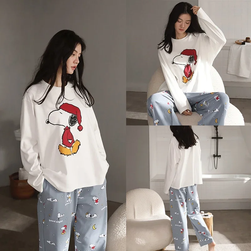 Пижама Snoopy с героями мультфильмов Женская весенне-осенняя Домашняя одежда