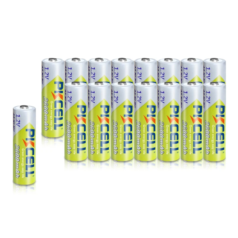 

16PCS PKCELL AA 2600Mah 1.2V 2A Ni-Mh Rechargeable Batteries AA Bateria Battery NIMH Baterias
