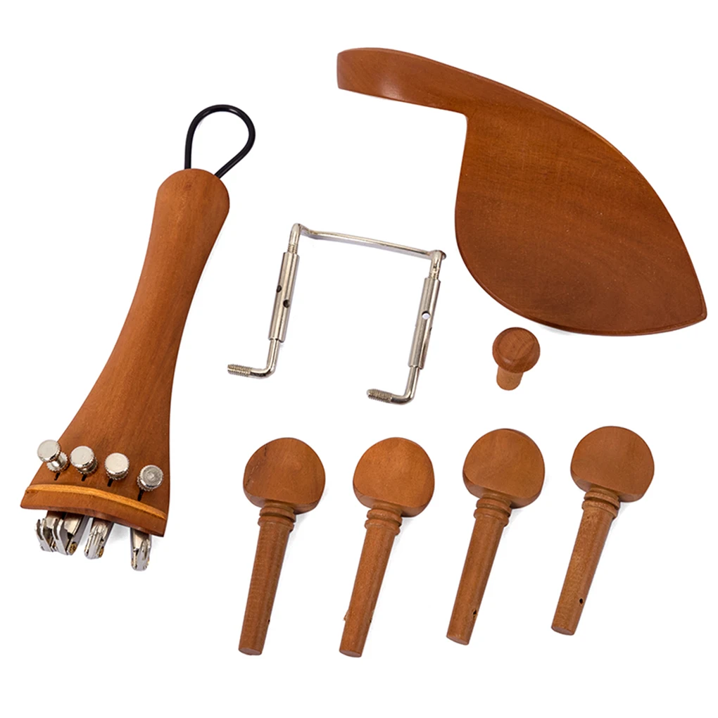 

4/4 Violin Chin Rest Kits Tuning Pegs Wood Alloy Replacement Part Tail Piece Endpins Musical Instruments Repairing Supplies