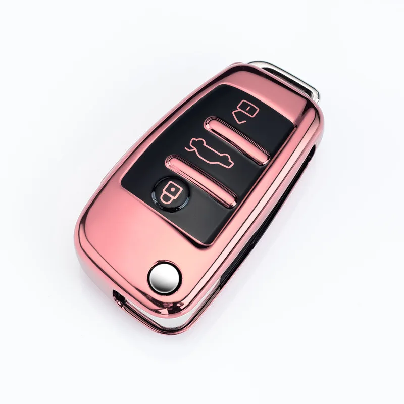 

TPU Key Case Cover For Audi A3 A4 A5 A6 A7 Q3 Q5 S6 B6 B7 B8 C6 8P 8V 8L TT RS Car Shell FOB Protector Auto Accessories Bag