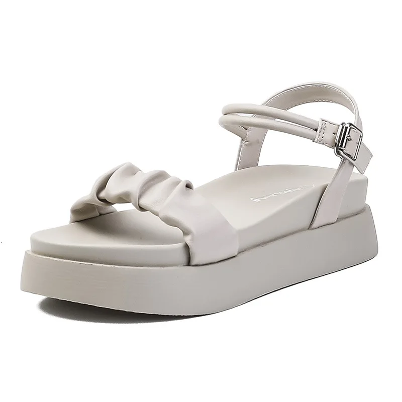 

Summer Sandals Women High Quality Bohemian Fashion Casual Soft Leather Ladies Gladiator Platform Shoes
