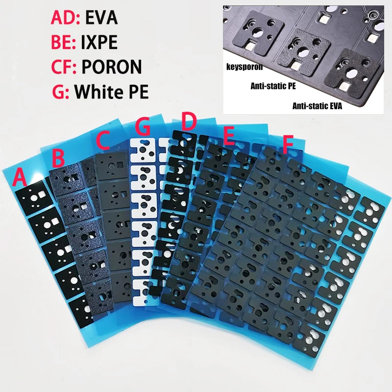Фото 120 шт./набор наклеек для переключателей PCB из пеноматериала EVA, PE, PORON для улучшения качества звука в моделях BM60, BM65, BM68, XD64, BM80. №2