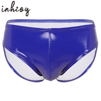mens patent leather briefs panties sexy wet look latex glossy pole dancing rave party outfit clubwear sissy underwear underpants