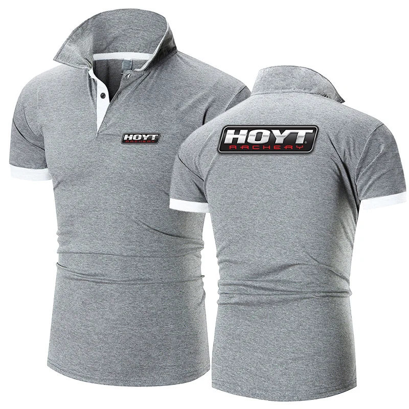 

Hoyt Archery 2023 Men New Spring and Summer Stritching Shorts Sleeve Business Clothes Luxury Tee Shirt Brand Polos