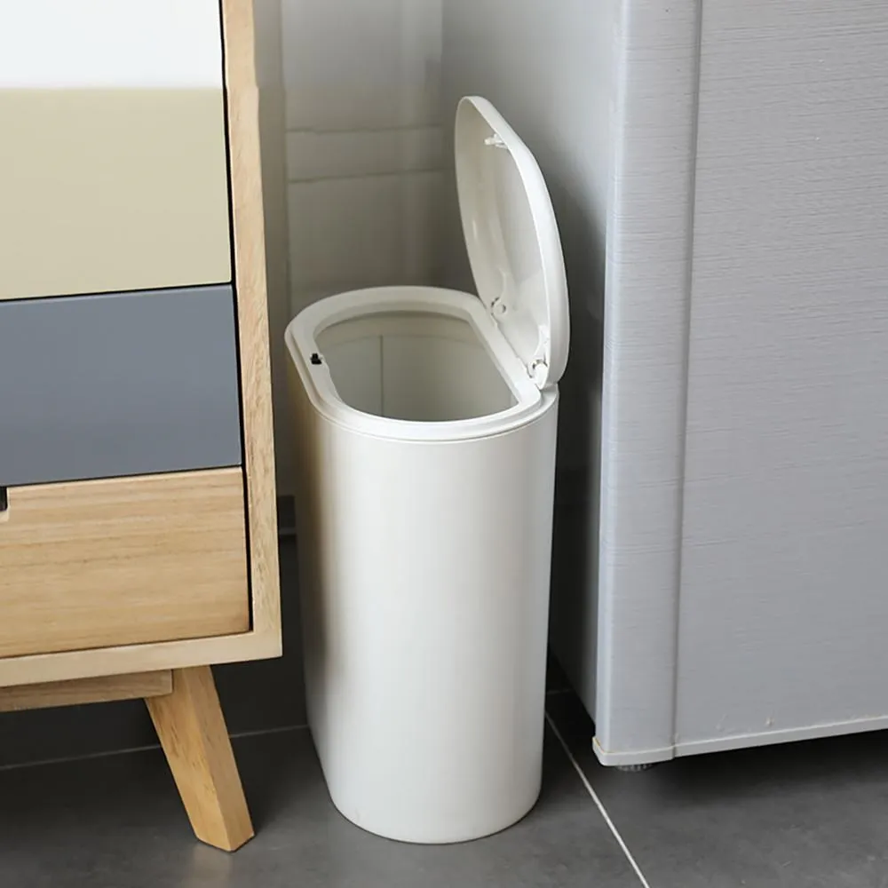 

Plastic Oval Trash Can Pressing Type Trash Bin Dustbin Wastebasket Kitchen Bathroom Garbage Storage Bin Can