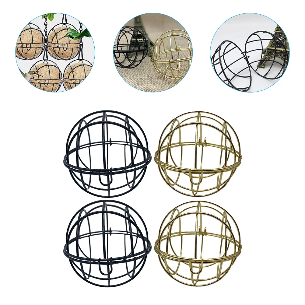 

4 Pcs Feeder Bird Metal Hummingbirds Feeders Dispenser Food Fixing Birdcage Wrought Iron Decorative Hanging