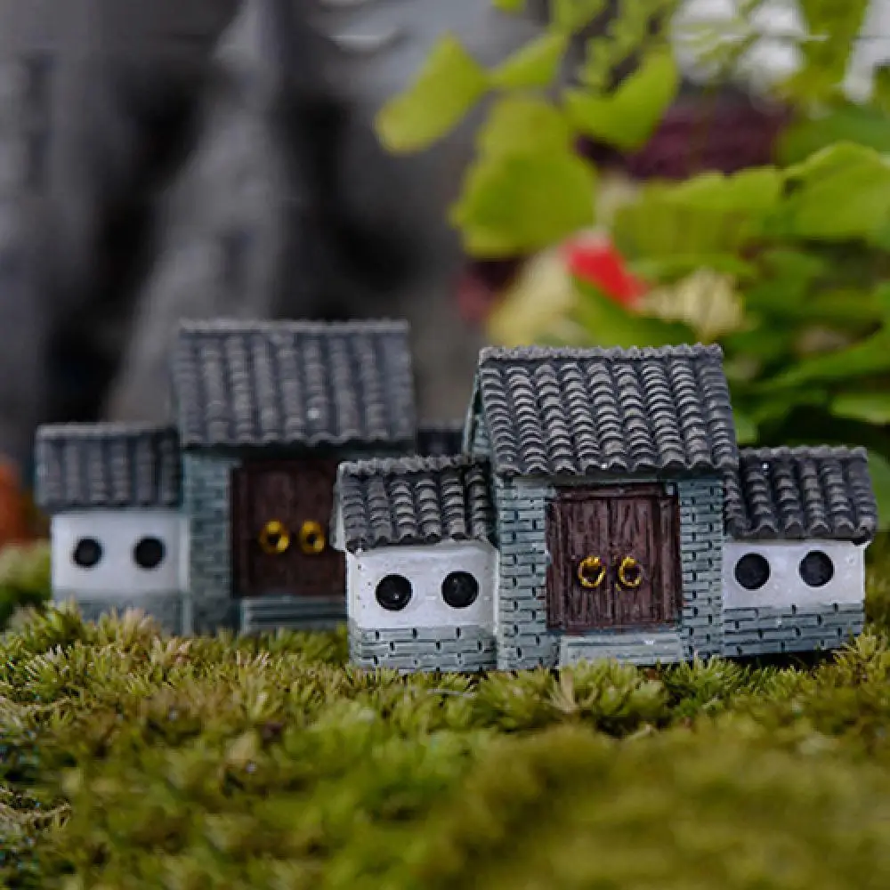 

Mini Ornament Vintage Retro Decor Chinese Antique House Building Micro Fairy Garden Figurines Miniatures Home Ornaments DIY
