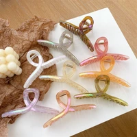 13cm cross hair claw clips women girls oversize shiny ab colorful crab barrettes ponytail holder hair clamps hair accessories
