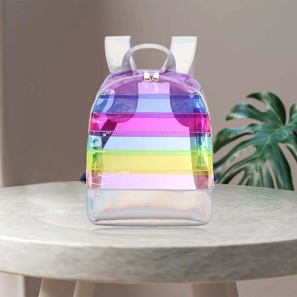 Waterproof Clear Backpack Heavy Duty PVC Transparent Large Capacity Backpack with Reinforced Strap for School, Work, Stadium, Tr