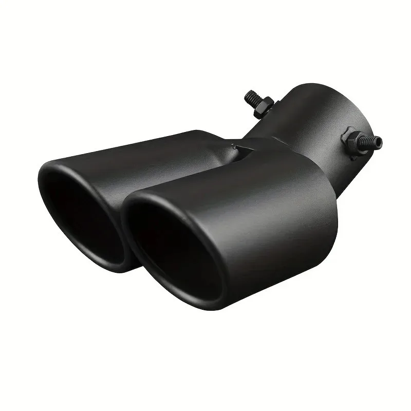 

Матовая Серебристая/черная Насадка На Выхлопную Трубу С Двойным Выходом, 2,5 Дюйма, Нержавеющая Сталь, Аксессуар Для Автомобиля