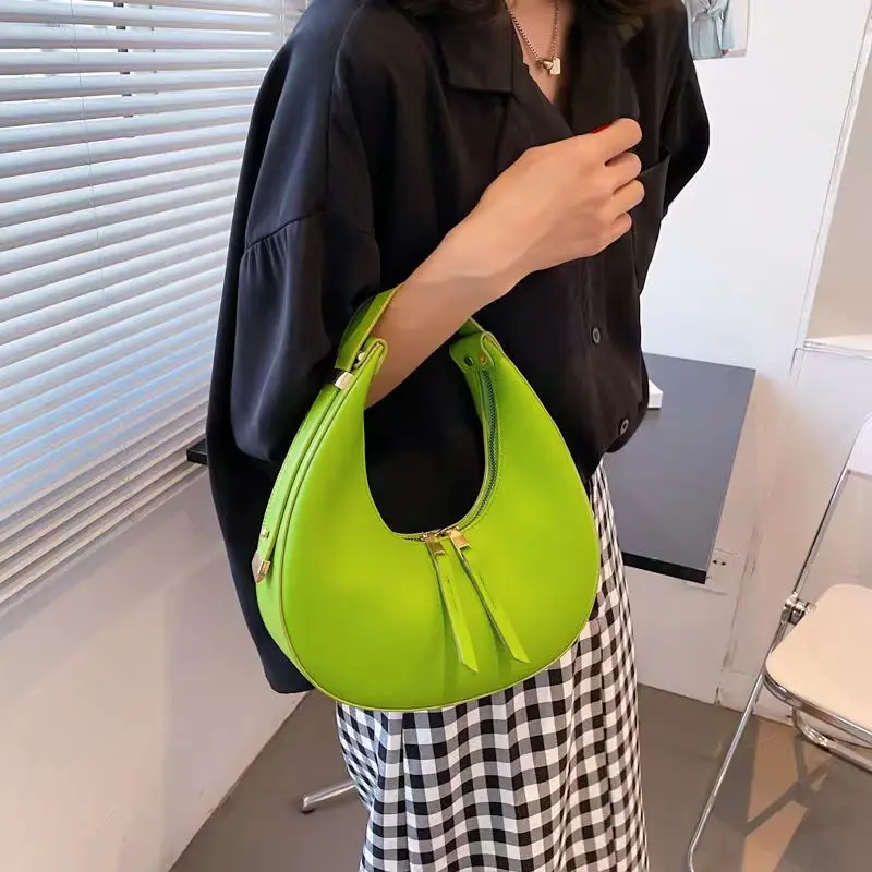 

Women Luxurious Simple Small PU Leather Underarm Bag Fashion Shoulder Crossbody Bag Handbag High Quality