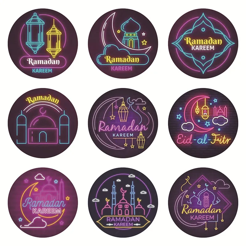 

90pcs Colour Stickers Eid Mubarak Decor Ramadan Kareem Ramadan And Eid Decorations Party Islamic Muslim Party Decor