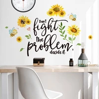 sunflower bee inspirational language wall sticker living room room decoration wall sticker self adhesive wholesale wall sticker