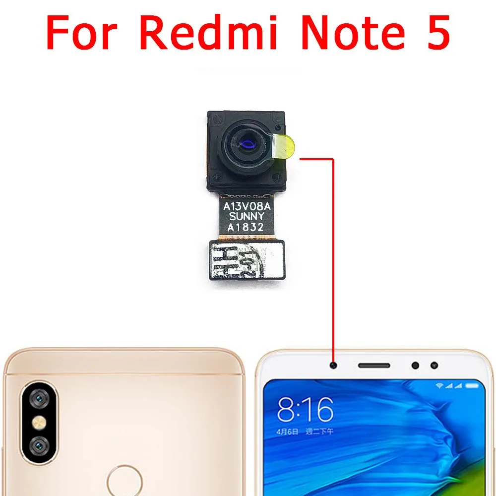 Модуль фронтальной камеры для Xiaomi Redmi Note 7 8 8T 9 9S 9T 10 11 Pro 10S 5 5A 6 |