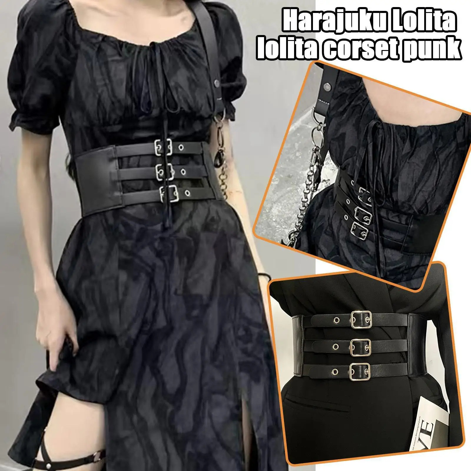 

2022 New Fashion Corset Punk Goth Goth Retro Outer Belt Dress Elastic Decor Seal Girdle Waistband Female Waist Wide Cool We K0s6