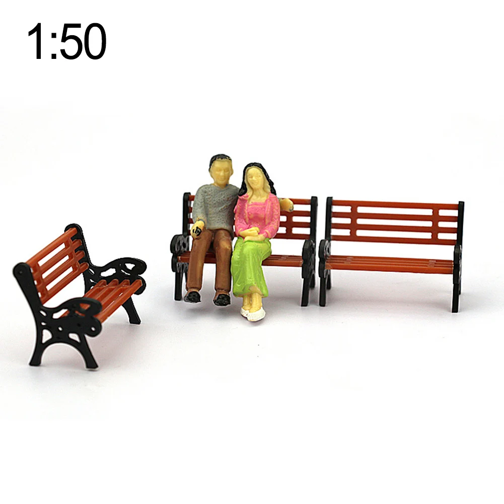 

12pcs Model Train 1:50 Bench Settee Chair Street Park Layout Building Miniature Figures People Landscape Layout Toy Garden Decor