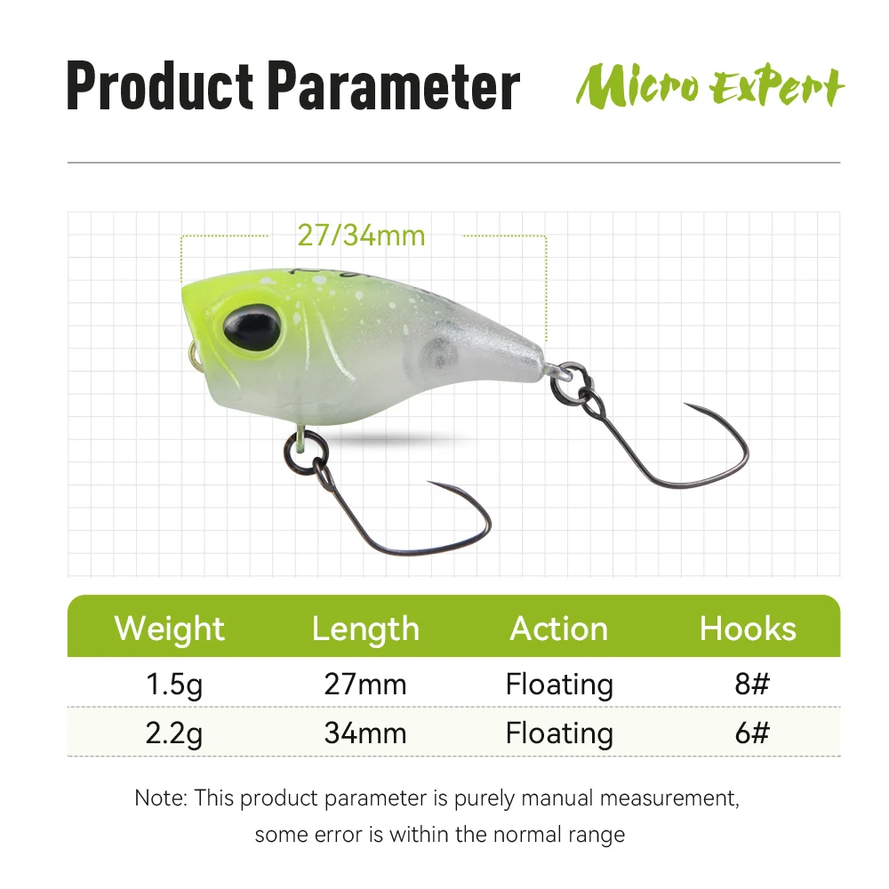 Фото Kingdom Micro Expert Topwater Popper 1,5 г 2,2 г 27 мм 34 мм Плавающая искусственная рыболовная приманка Жесткая приманка Воблеры Поток форели Окунь №2