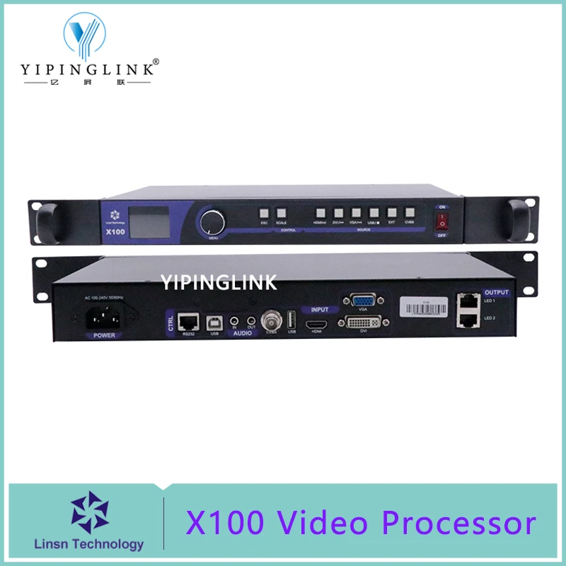 LINSN-وحدة تحكم شاشة LED الكل في واحد مع بطاقة إرسال Linsn ، معالج فيديو HDMI DVI VGA CV ، إدخال 11V-220V AC ، X100