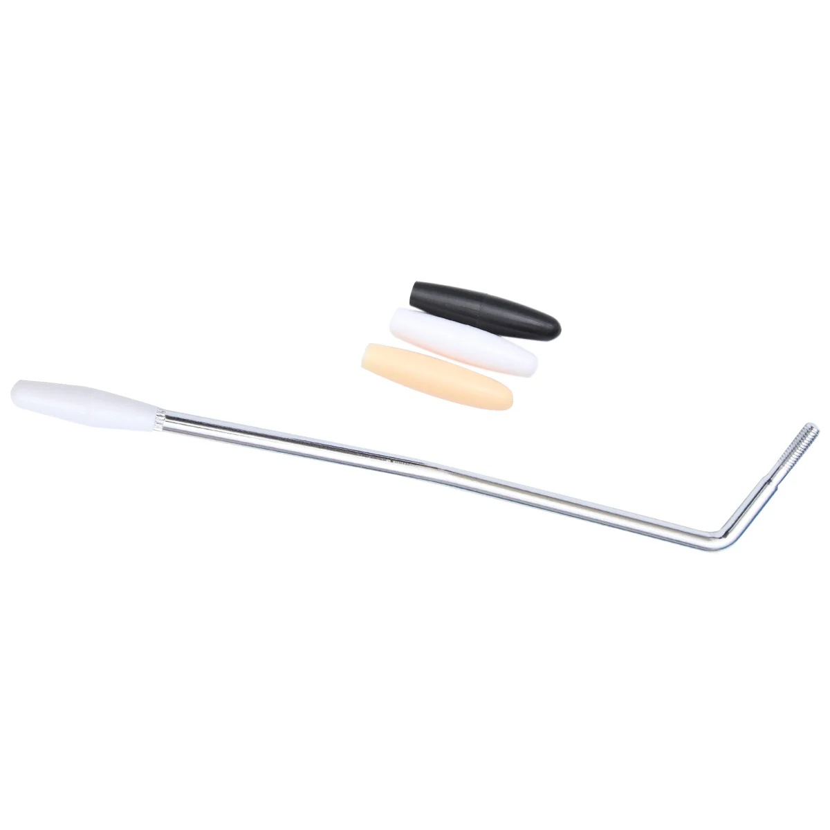 

5mm Electric Guitar Tremolo Arm Crank Handle with 3 Tip Caps for Strats (Silver)