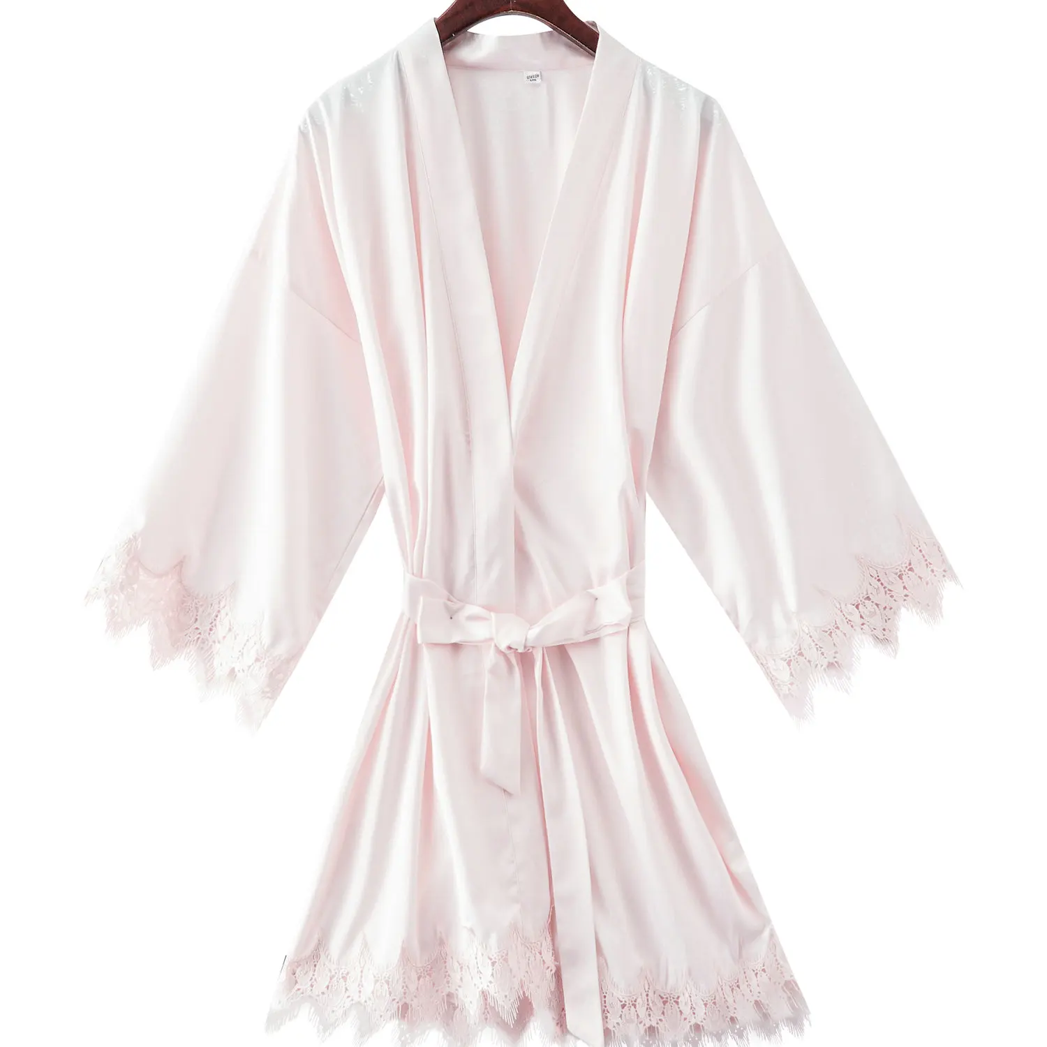 YUXINBRIDAL 2019 New Matt Satin Lace Robe Trim Spring Gown Bridal Wedding Bride Robes Bridesmaid Kimono Robe Bridesmaid Robe