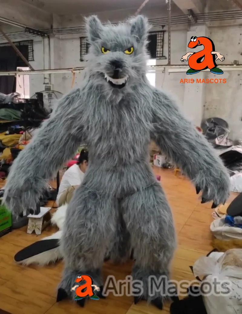 Реалистичный Волк Надувной Ходячий Талисман Костюм для Развлечений Полное Тело