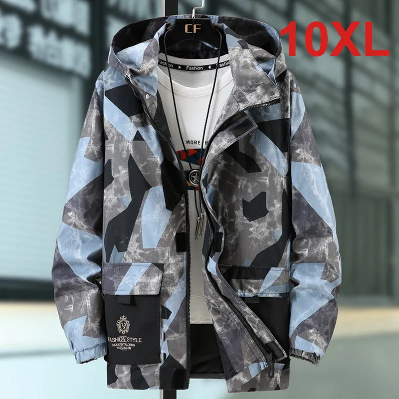 

Camouflage Oversize Jacket Big Sizes Windbreaker Men's Jacket Plus Size Jackets Coats Camo 2022 Autumn Fashion Tops Male HX504